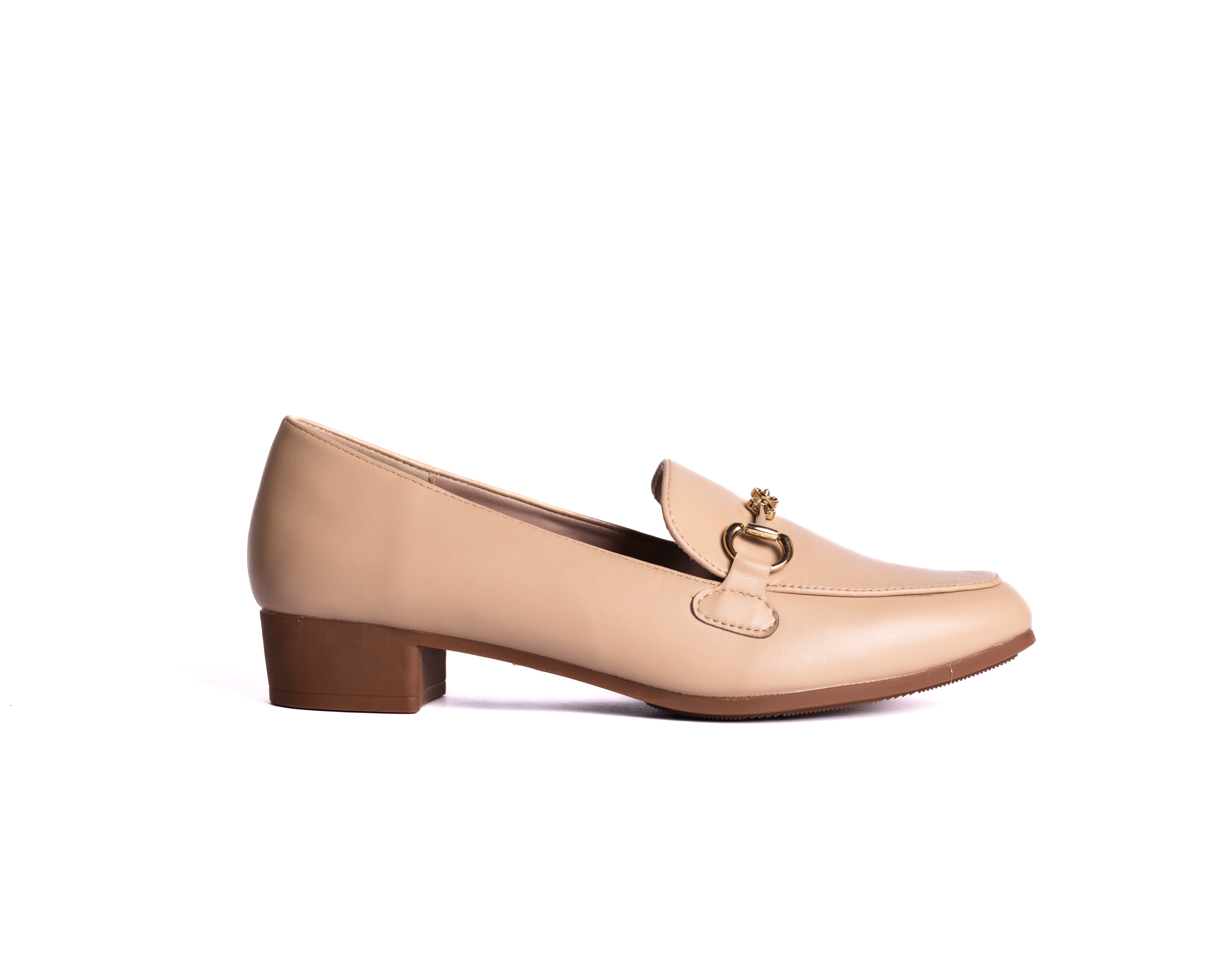 Horse-Bit Beige Loafer