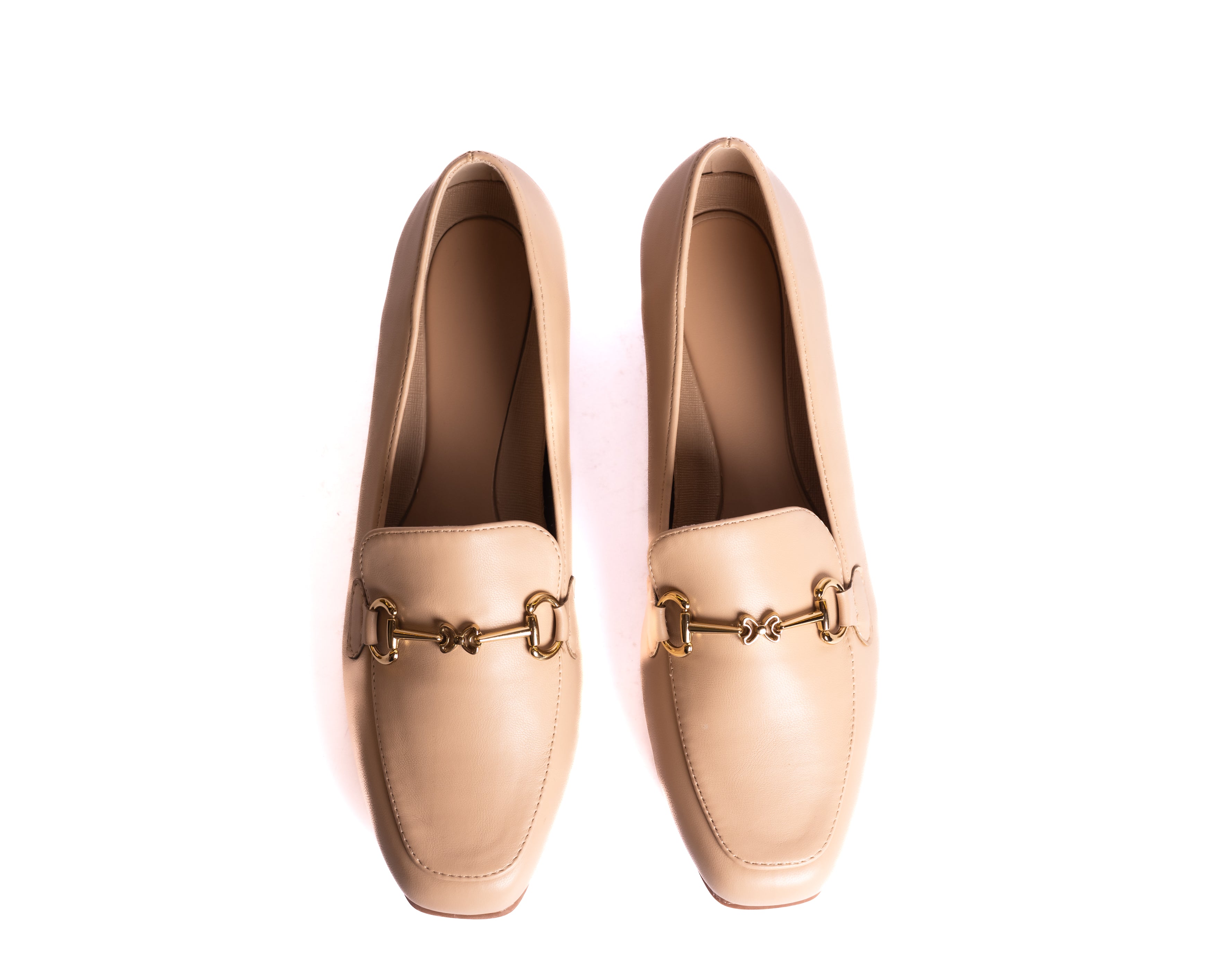 Horse-Bit Beige Loafer