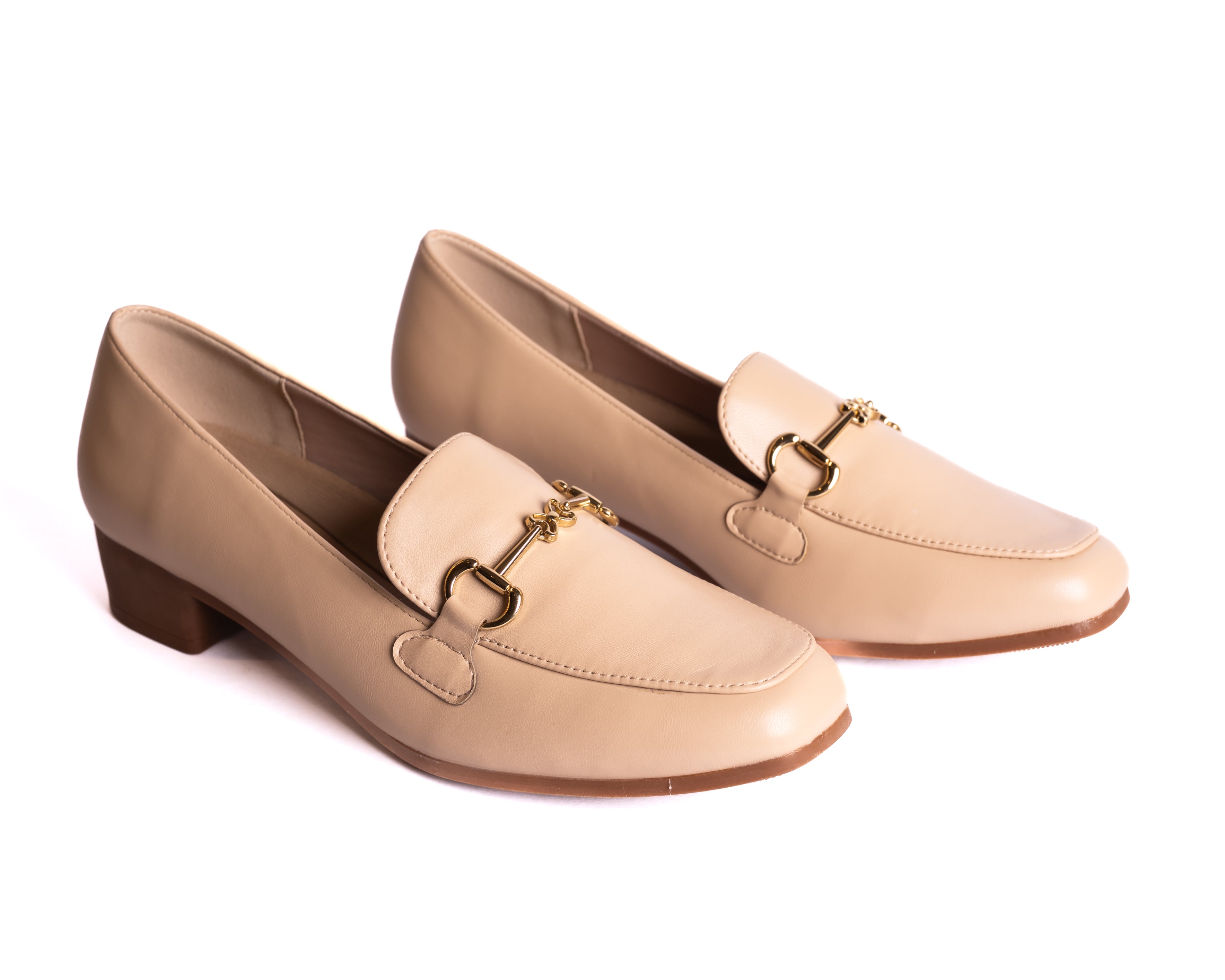 Horse-Bit Beige Loafer